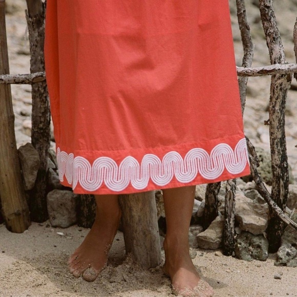 STEELE. Aperol Midi Dress in Blood Orange, NWT - Picture 4 of 5